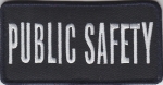PUBLIC SAFETY White Lettering on Midnight Navy Blue Front Panel Patch 2" X 4"
